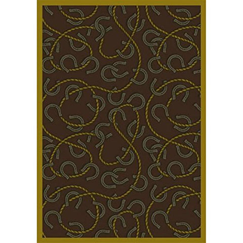 Joy Carpets Kaleidoscope Rodeo Whimsical Area Rugs, 92-Inch by 129-Inch by 0.36-Inch, Chocolate