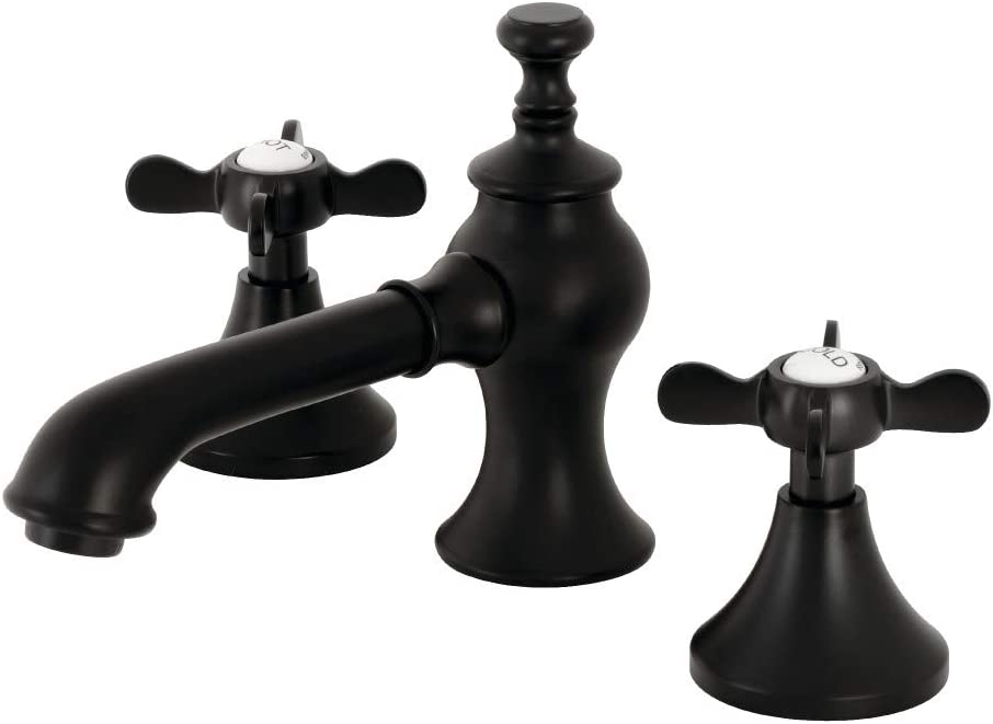 Kingston Brass KC7060BEX Essex Widespread Bathroom Faucet, Matte Black