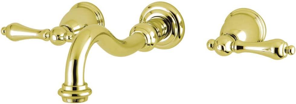 Kingston Brass KS3123AL 8-Inch Center Wall Mount Bathroom Faucet, Antique Brass