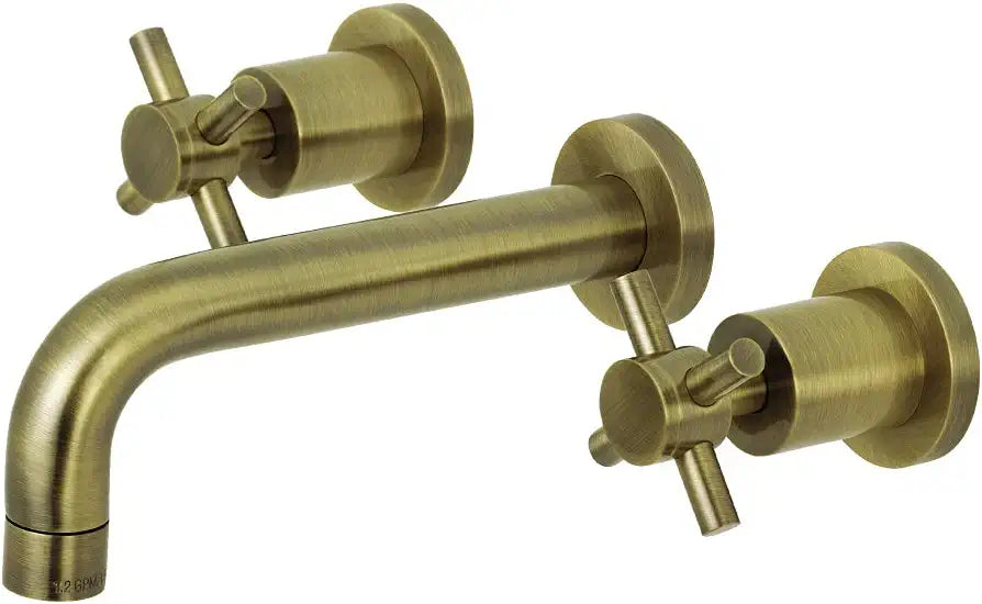 Kingston Brass KS8123DX Concord 2-Handle Wall Mount Bathroom Faucet, Antique Brass