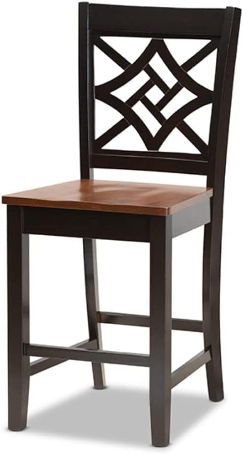 Baxton Studio Nicolette Modern and Contemporary Two-Tone Dark Brown and Walnut Brown Finished Wood 5-Piece Pub Set