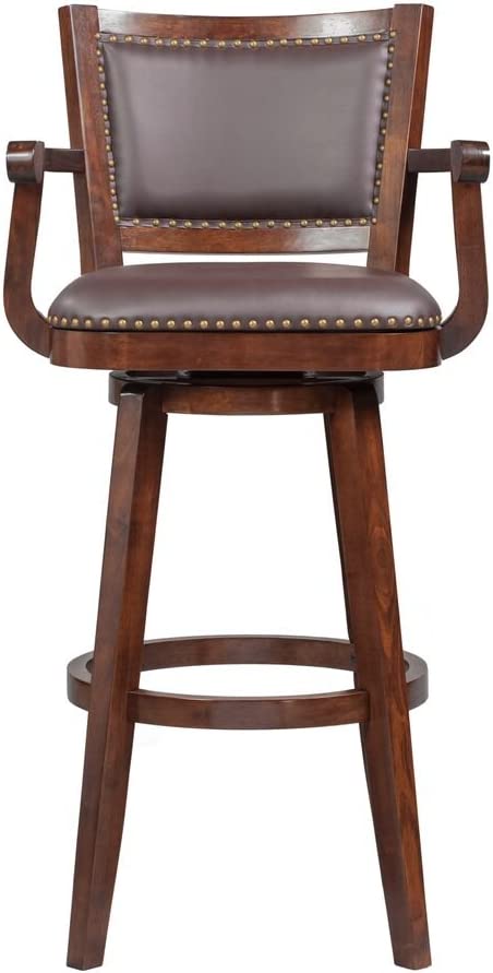 Boraam Broadmoor Swivel Extra Tall Barstool, 50-Inch, Cappuccino