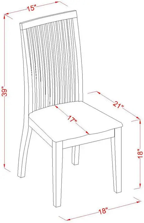 East West Furniture ANIP5-MAH-W Dining Room Table Set, 4 Chairs and 1