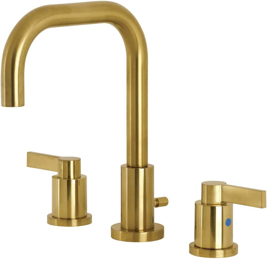 Kingston Brass FSC8933NDL NuvoFusion Widespread Bathroom Faucet, Brushed Brass