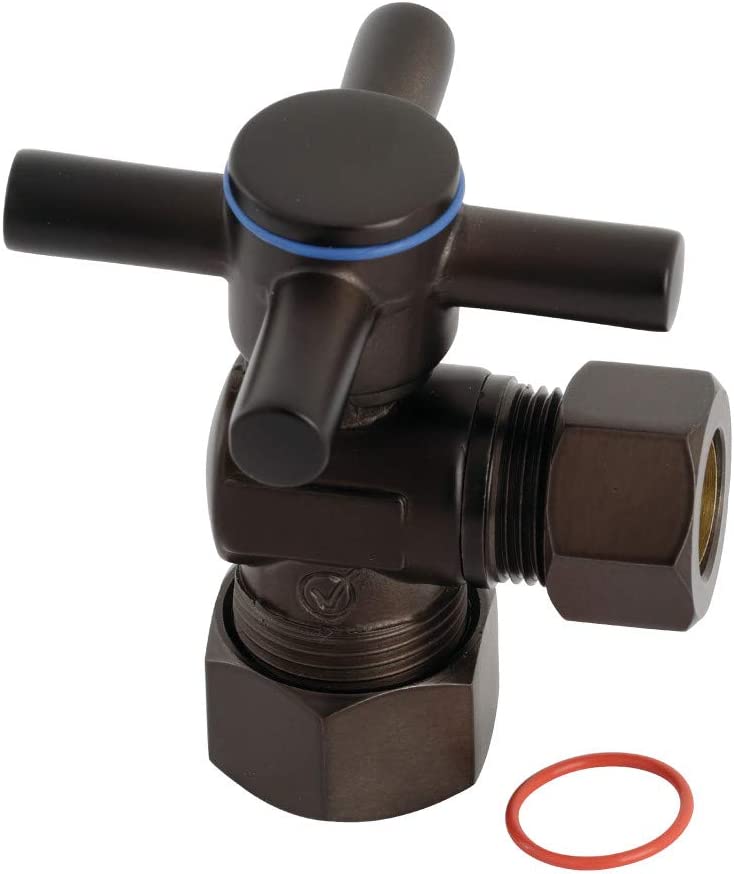 Kingston Brass CC54405DX Concord 5/8-Inch X 1/2-Inch OD Comp Quarter-Turn Angle Stop Valve, Oil Rubbed Bronze
