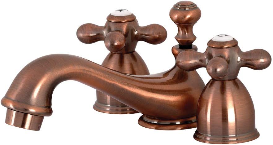 Kingston Brass KS395AXAC Restoration Mini-Widespread Bathroom Faucet, Antique Copper