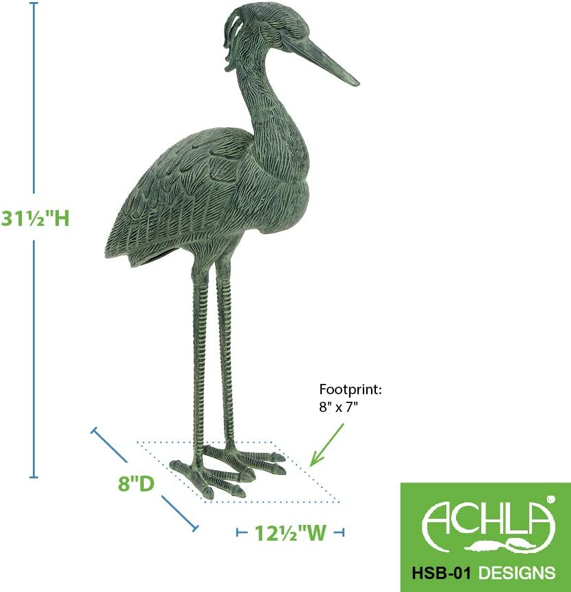 Achla Designs Stately Blue Heron Garden Statue