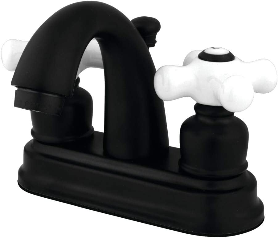 Kingston Brass KB5610PX Restoration 4&#34; Centerset Bathroom Faucet, Matte Black