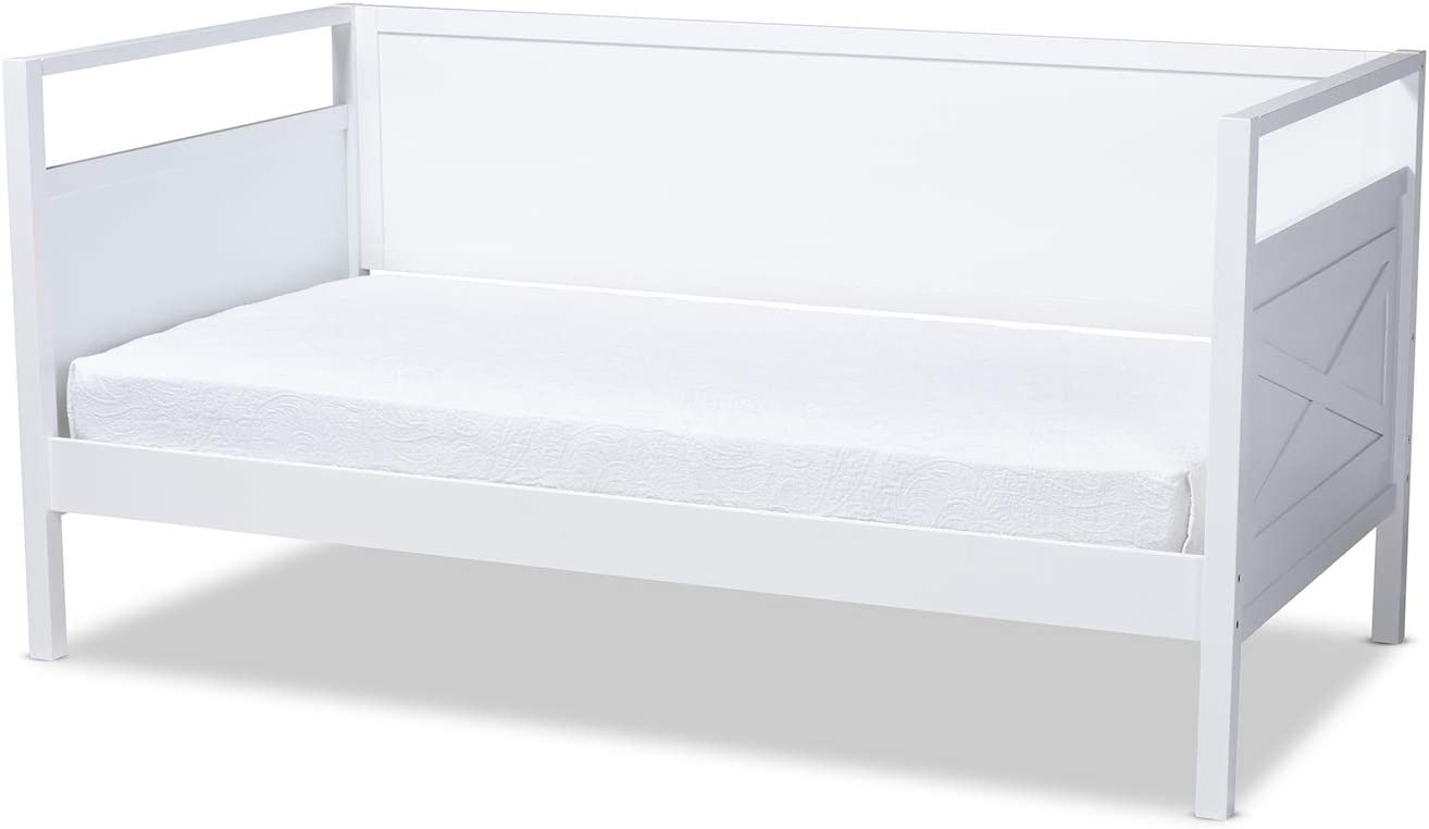 Baxton Studio Cintia Cottage Farmhouse White Finished Wood Twin Size Daybed