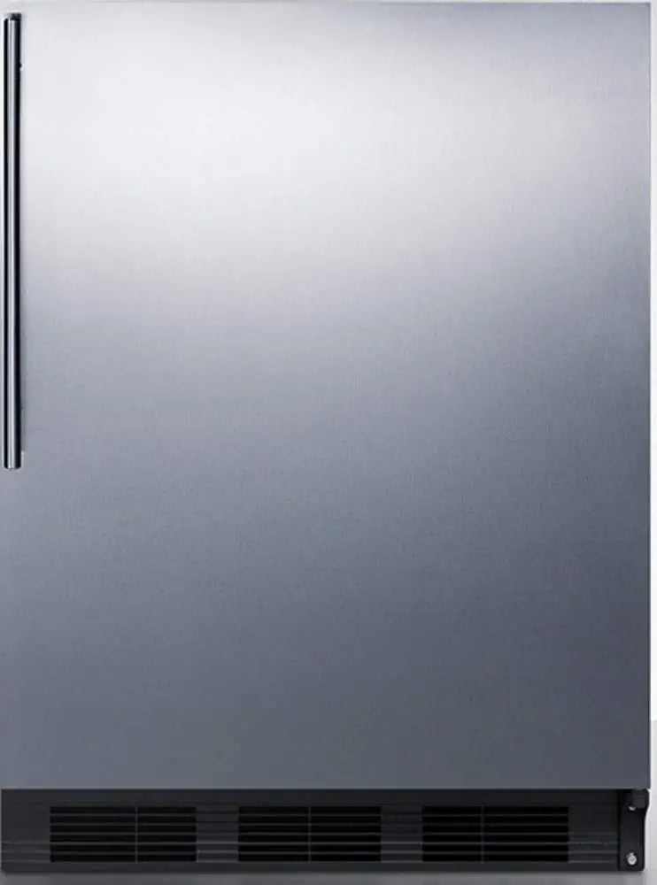 Summit Appliance FF7BKBISSHVADA ADA Compliant Built-in Undercounter All-Refrigerator for General Purpose or Commercial Use with Stainless Steel Wrapped Door, Thin Handle and Black Cabinet