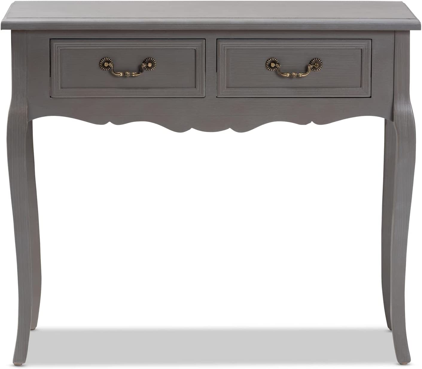Baxton Studio Capucine 35 1/2&#34; Wide Gray Wood 2-Drawer Console Table