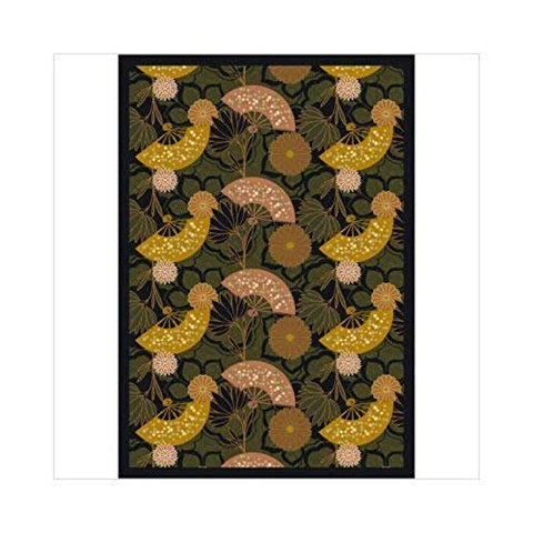 Joy Carpets Kaleidoscope Pacific Rim Whimsical Area Rugs, 92-Inch by 129-Inch by 0.36-Inch, Olive