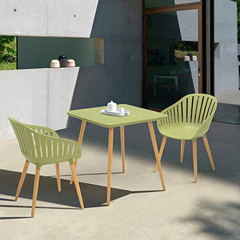 ARMEN LIVING SETODNASAGE3A Nassau Outdoor 3 Piece Sage Eucalyptus Dining Set