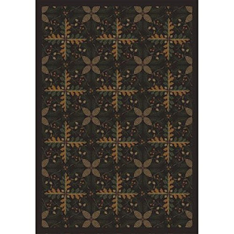 Joy Carpets Kaleidoscope Tahoe Whimsical Area Rugs, 92-Inch by 129-Inch by 0.36-Inch, Dark Timber