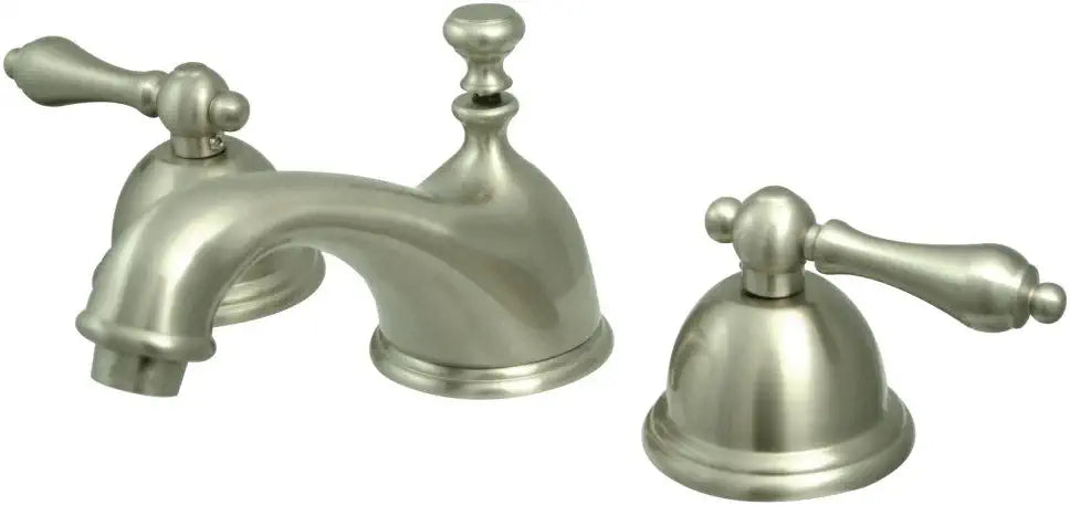 Kingston Brass KS3968AL Restoration Widespread Lavatory Faucet with Metal lever handle, Brushed Nickel