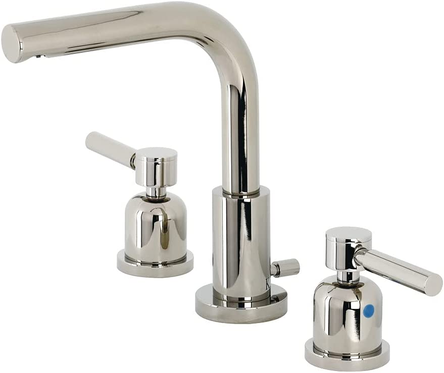 Kingston Brass FSC8959DL Concord Widespread Bathroom Faucet, 5-3/8 Inch in Spout Reach, Polished Nickel