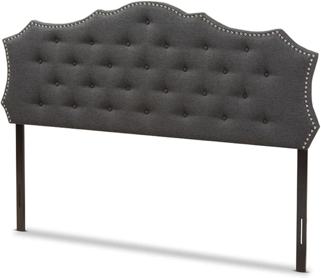 Baxton Studio Aurora Modern and Contemporary Dark Grey Fabric King Size Headboard Grey/King//Contemporary/Fabric Polyester 100%&#34;/LVL/Foam