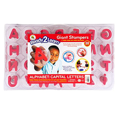 READY 2 LEARN Giant Stampers - Alphabet - Uppercase - Set of 28 - Easy to Hold Foam Stamps for Kids - Arts and Crafts Stamps for Displays, Posters, Signs and DIY Projects