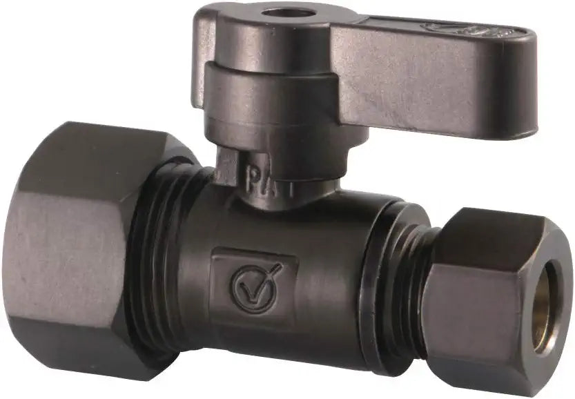 Kingston Brass KF5335ORB Baseline 5/8-Inch x 3/8-Inch OD Comp Straight Stop Valve, Oil Rubbed Bronze