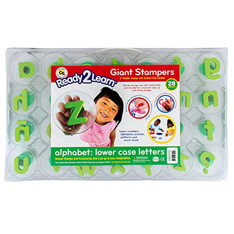 READY 2 LEARN Giant Stampers - Alphabet - Lowercase - Set of 28 - Easy to Hold Foam Stamps for Kids - Arts and Crafts Stamps for Displays, Posters, Signs and DIY Projects