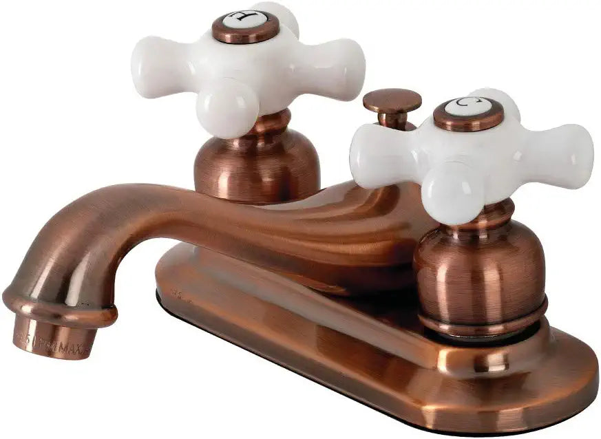 Kingston Brass KB606PX Restoration 4&#34; Centerset Bathroom Faucet, Antique Copper