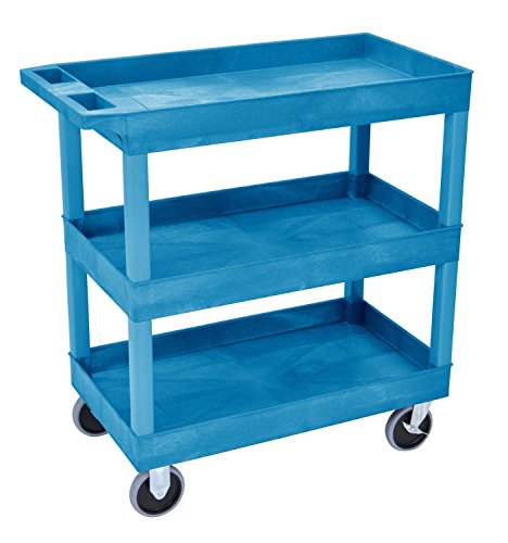 32 in. x 18 in. Tub Cart - Three Shelves - Blue
