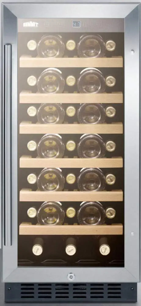 Summit SWC1535BCSS 15 Wine Cooler with 33 Bottle Capacity in Stainless Steel