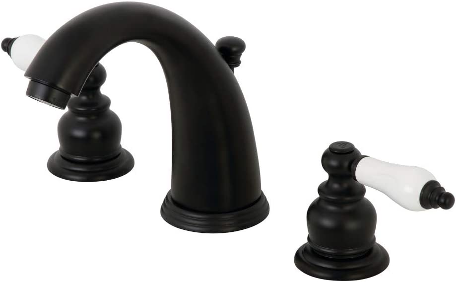 Kingston Brass KB980PL Victorian Widespread Bathroom Faucet, Matte Black