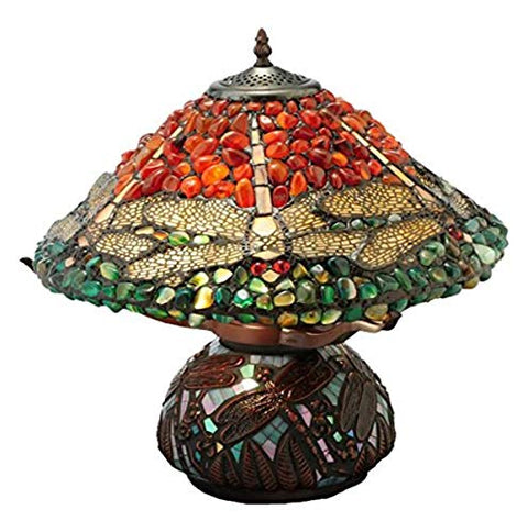 16.5 inches H Dragonfly Polished Agata Table Lamp