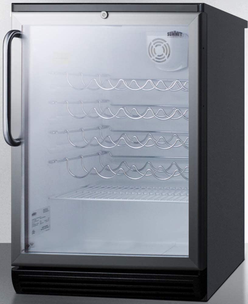 Summit SWC6GBLBITB Wine Chiller Beverage Refrigerator, Glass/Black