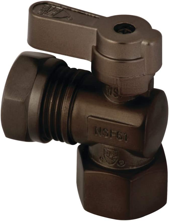 Kingston Brass KF4410ORB Fip X 1/2 and 7/16 OD Slip Joint Angle Stop Valve, Oil Rubbed Bronze