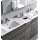 Fresca Lazzaro 84&#34; Glossy Ash Gray Free Standing Double Sink Modern Bathroom Vanity w/Medicine Cabinet