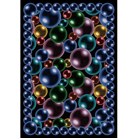 Joy Carpets Kaleidoscope Bubbles Whimsical Area Rugs, 92-Inch by 129-Inch by 0.36-Inch, Silver