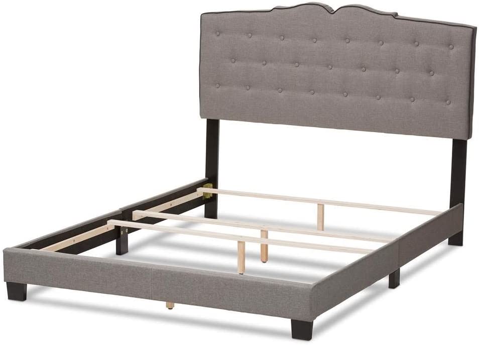 Baxton Studio Vivienne Modern and Contemporary Light Grey Fabric Upholstered Full Size Bed