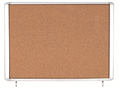 MasterVision Weather Resistant Cork Bulletin Enclosed Board Cabinet 47 Inches x 38.3 Inches Aluminum Frame