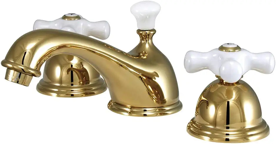 Kingston Brass KS3967PX 8 in. Widespread Bathroom Faucet, Brushed Brass