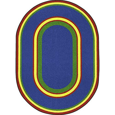 Joy Carpets Kid Essentials Ripples Misc Sold Color Area Rugs, 92-Inch by 129-Inch by 0.36-Inch, Primary