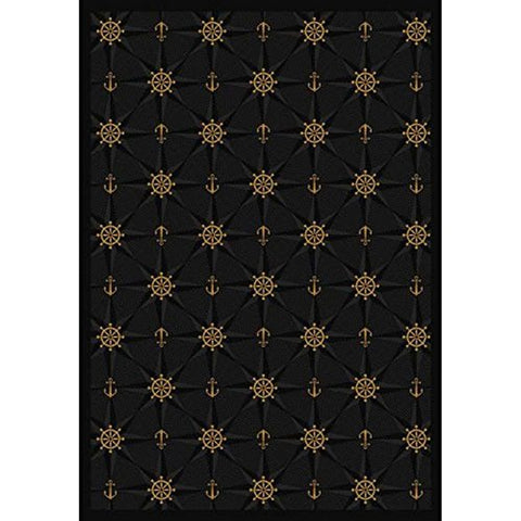 Joy Carpets Kaleidoscope Mariners Tale Whimsical Area Rugs, 92-Inch by 129-Inch by 0.36-Inch, Onyx
