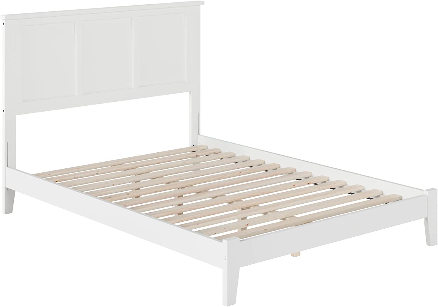 AFI Madison Platform Bed with Open Footboard and Turbo Charger, Full, White