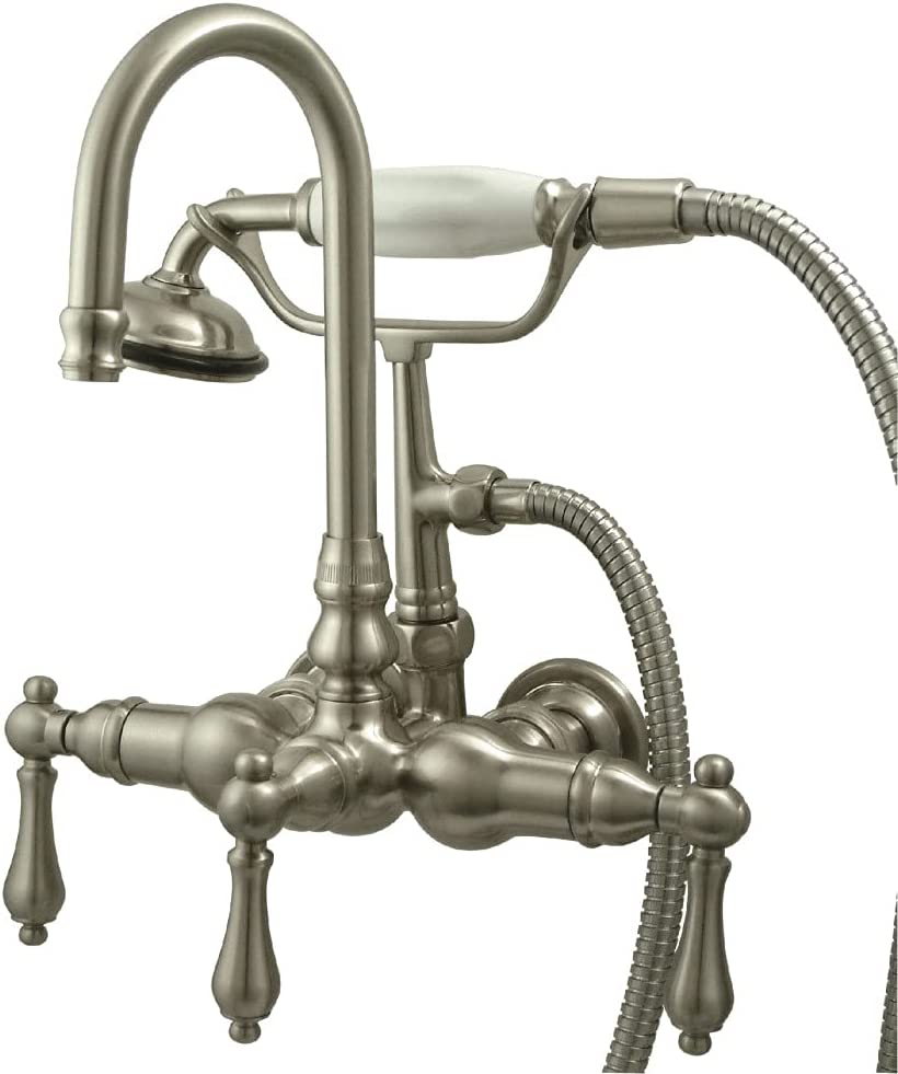 Kingston Brass CC7T8 Vintage Clawfoot Tub Faucet, 7-Inch Center, Brushed Nickel