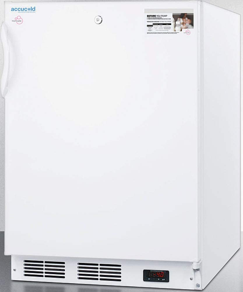 AccuCold VT65MLBIMCADA 24 MOMCUBE ADA Compliant Breast Milk Freezer with 3.5 cu. ft. Capacity Digital Thermostat 3 Slide-Out Drawers and Factory Installed Lock in White