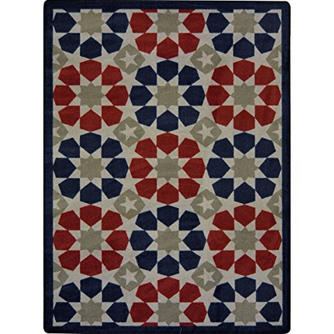 Joy Carpets Kaleidoscope Americana Whimsical Area Rugs, 92-Inch by 129-Inch by 0.36-Inch, Multicolored