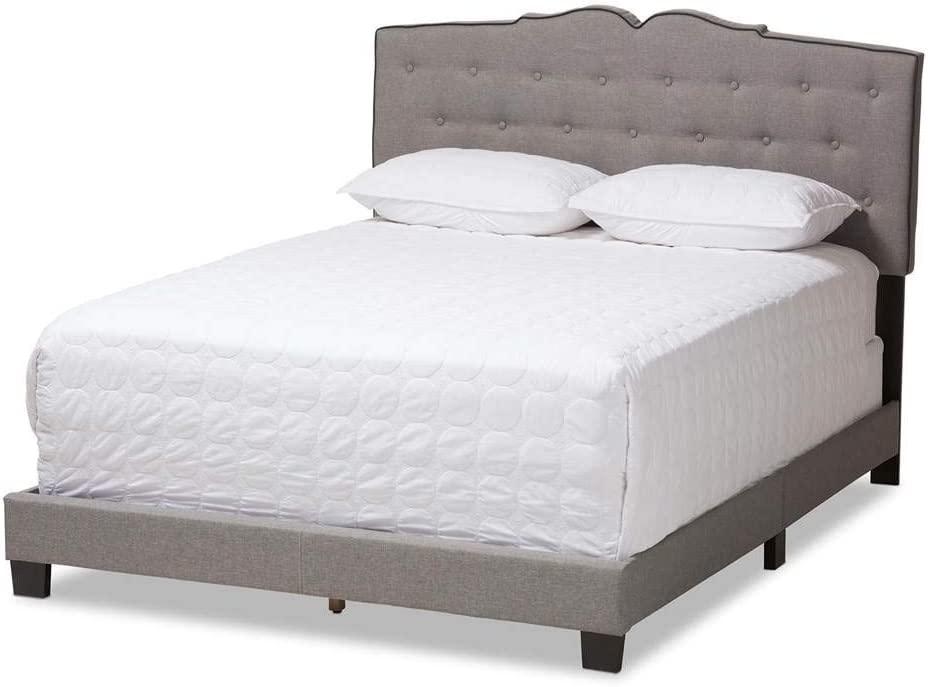 Baxton Studio Vivienne Modern and Contemporary Light Grey Fabric Upholstered Full Size Bed