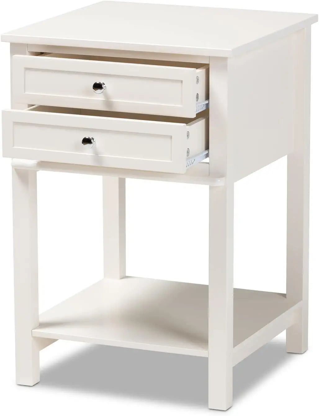 Baxton Studio Willow Modern Transitional White Finished 2-Drawer Wood Nightstand