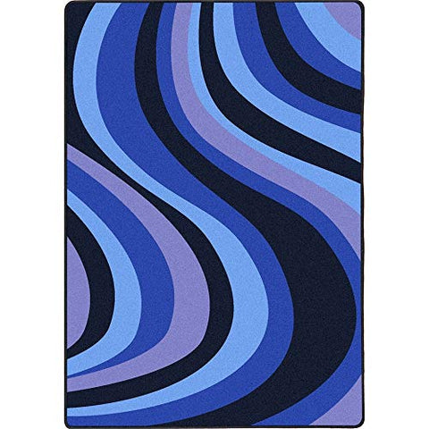 Joy Carpets Kid Essentials On The Curve Teen Area Rugs, 64-Inch by 92-Inch by 0.36-Inch, Blue
