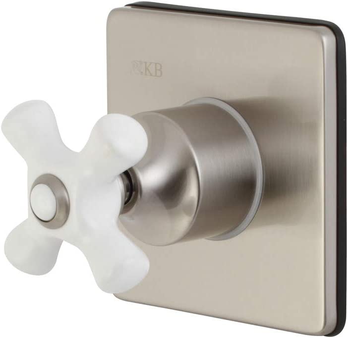 Kingston Brass KS3048PX Three-Way Diverter Valve with Trim Kit, Brushed Nickel