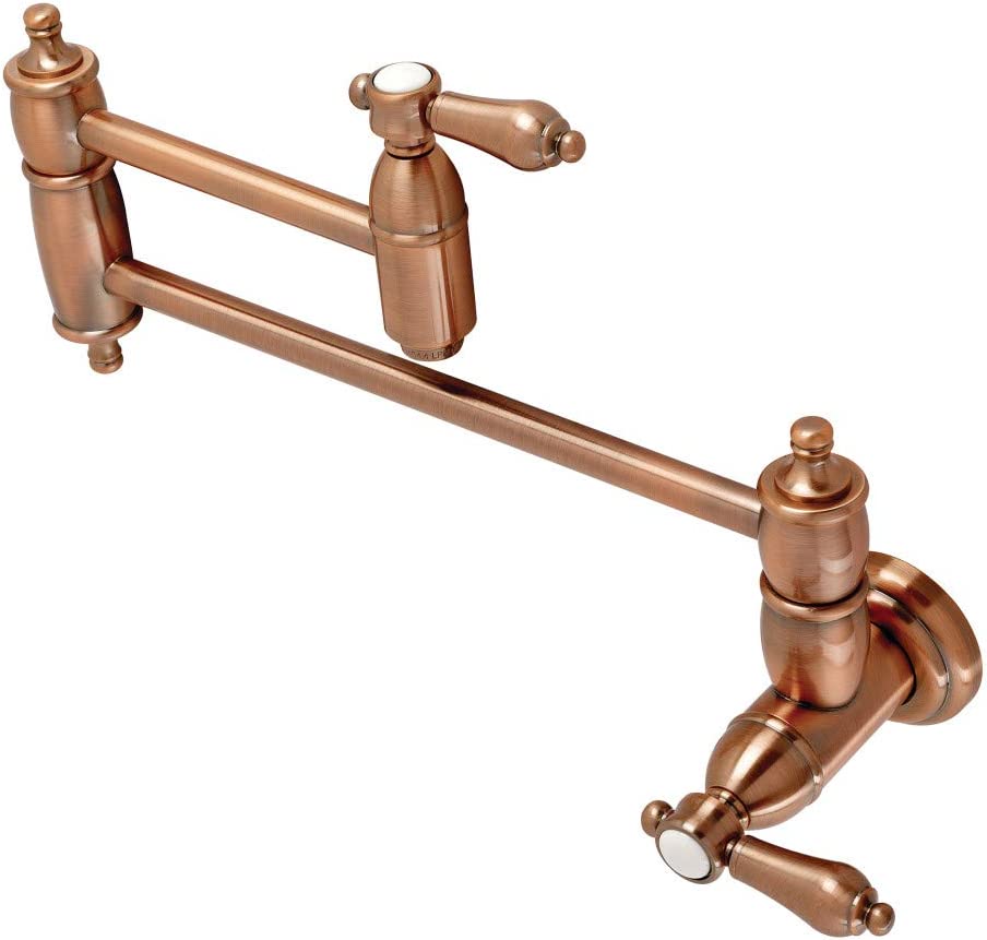 Kingston Brass KS310BALAC Heirloom Pot Filler, Antique Copper