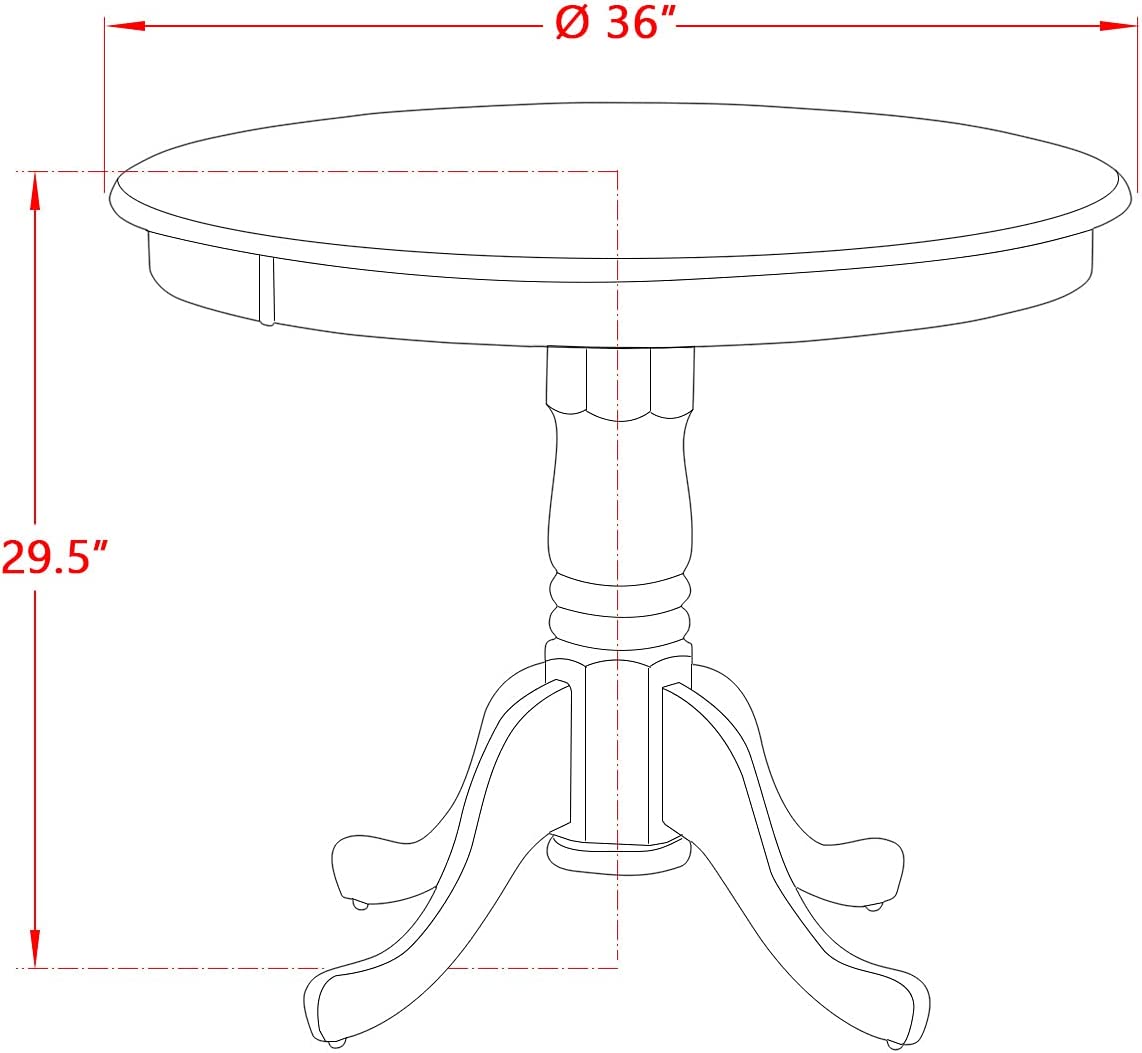 East West Furniture Dining Table, AMT-WBK-TP