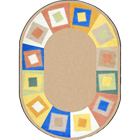 Joy Carpets Kid Essentials Off Balance Teen Area Rugs, 92-Inch by 129-Inch by 0.36-Inch, Softs