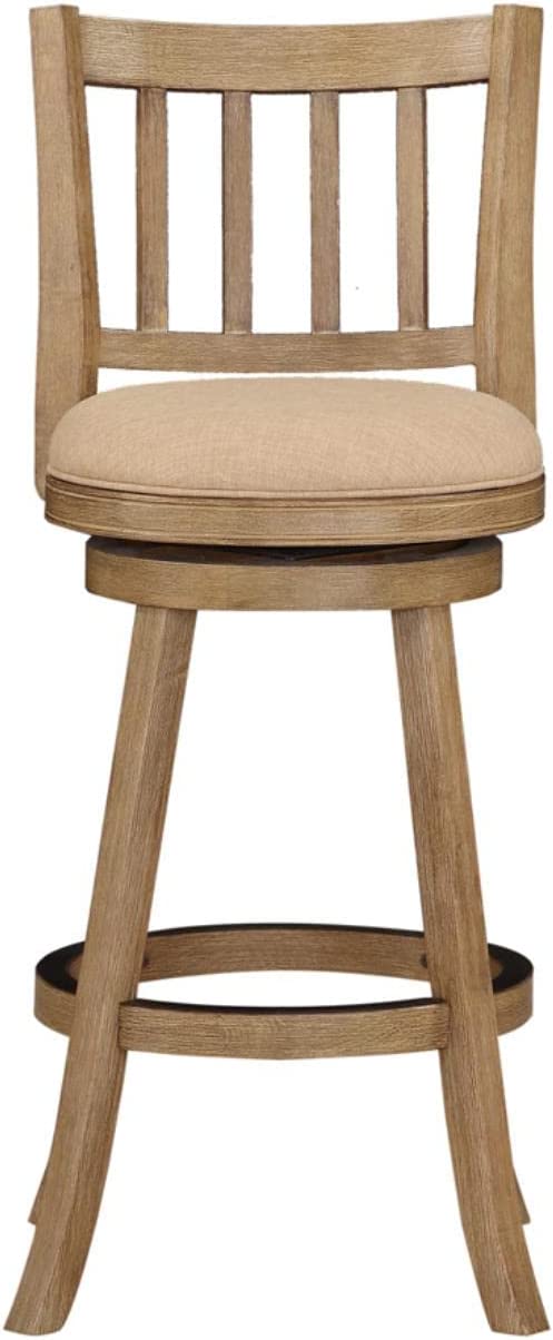 Boraam Sheldon Bar Height Stool, 1 Pack, 29-Inch, 1-Pack, Driftwood Wire-Brush and Oatmeal